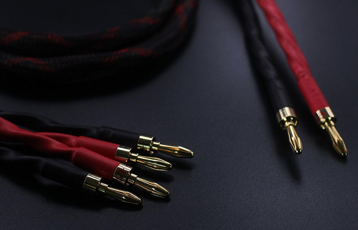 Bi-Wire Speaker Cable 2 Banana Plugs 4 Banana Plugs 1pair Set F35628
