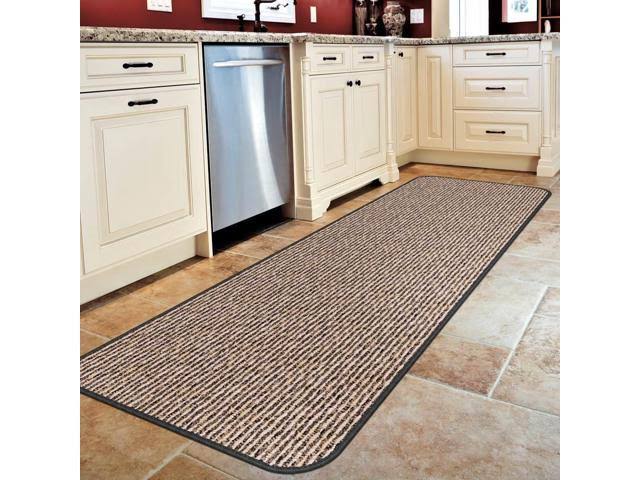 Skid-Resistant Carpet Runner Black Ripple 16 ft. x 27 in. B669550