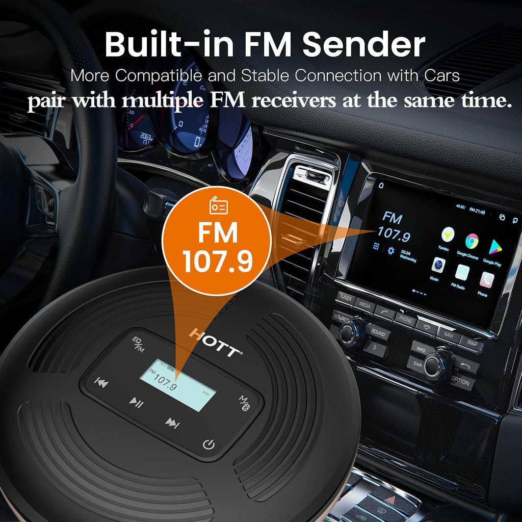 Portable CD Player Rechargeable Bluetooth FM Transmitter Z594