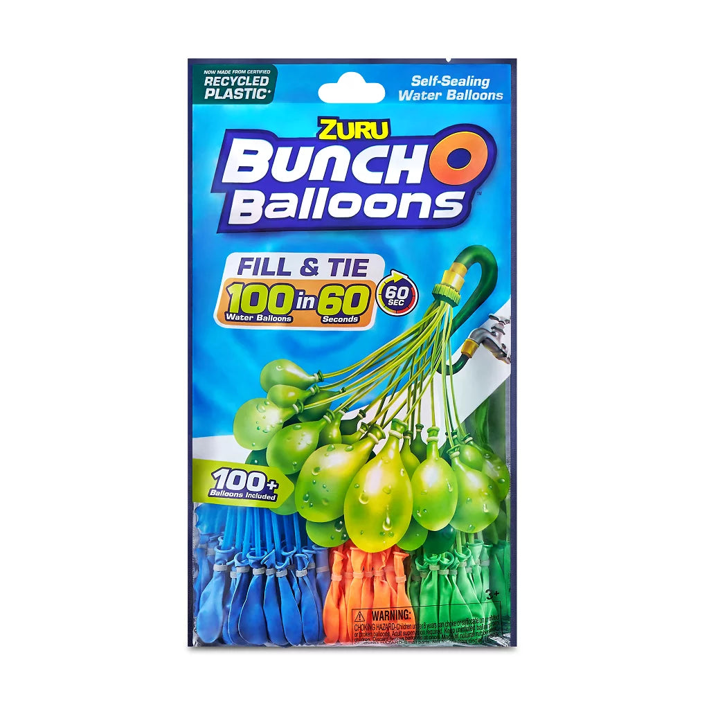 100 Rapid-Filling Self-Sealing Water Balloons 3 Pack D3908