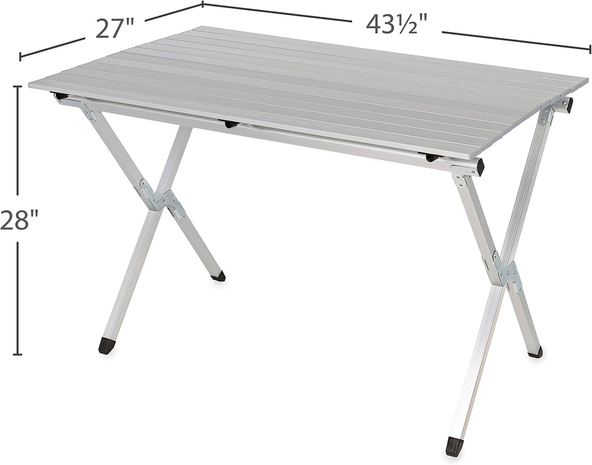 Aluminum Roll-Up Campsite Table with Carrying Bag J185832