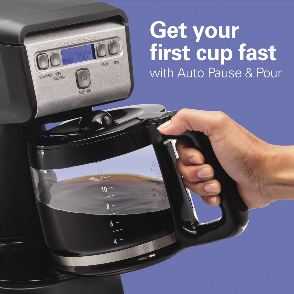 Compact Programmable Coffee Maker, 12 Cup, Black I3334