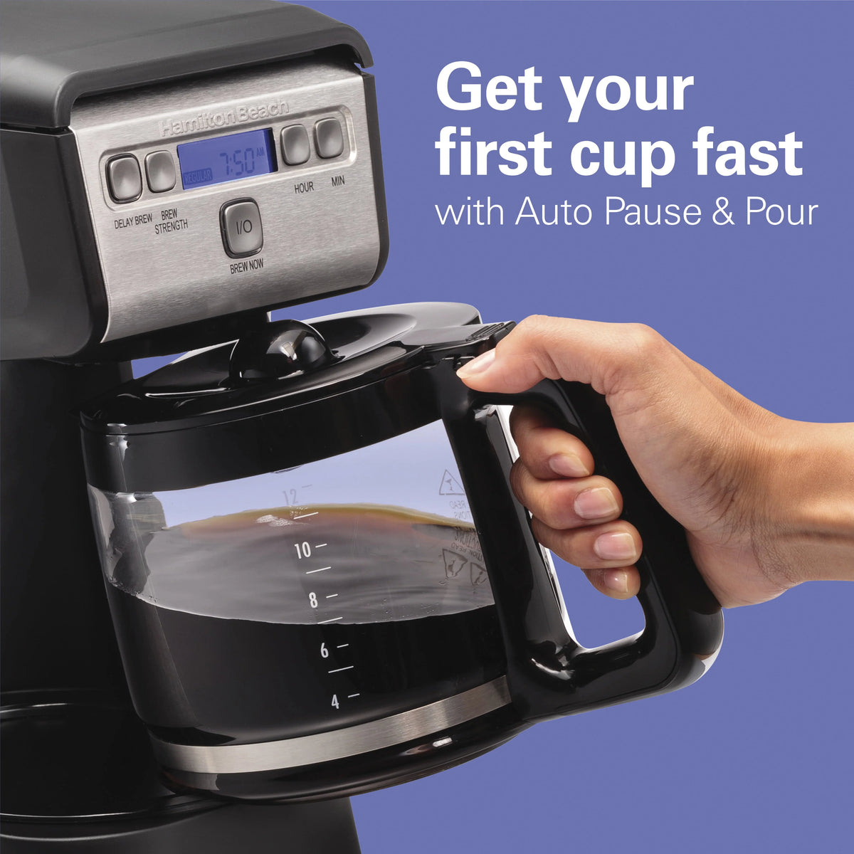 Compact Programmable Coffee Maker, 12 Cup, Black I3334