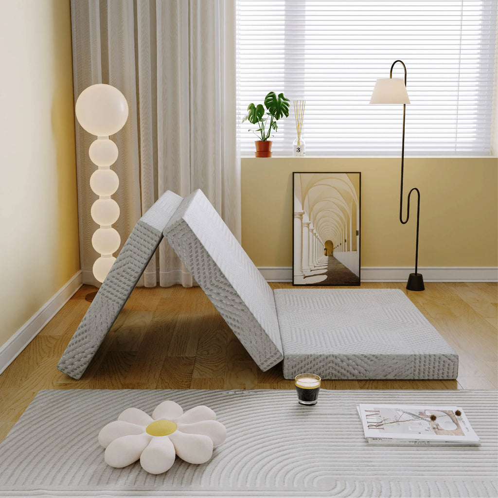 4 inch Tri Folding Memory Foam Mattress J976