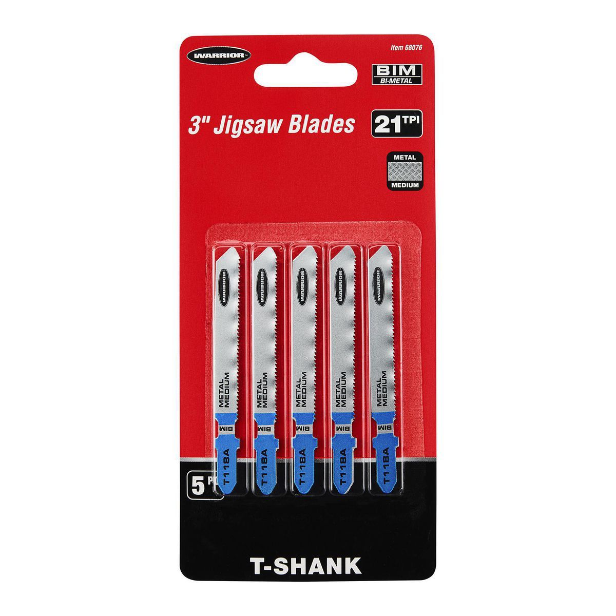 3 in. 21 TPI T-shank Bi-metal Jig Saw Blades, 5-Pack Z710360