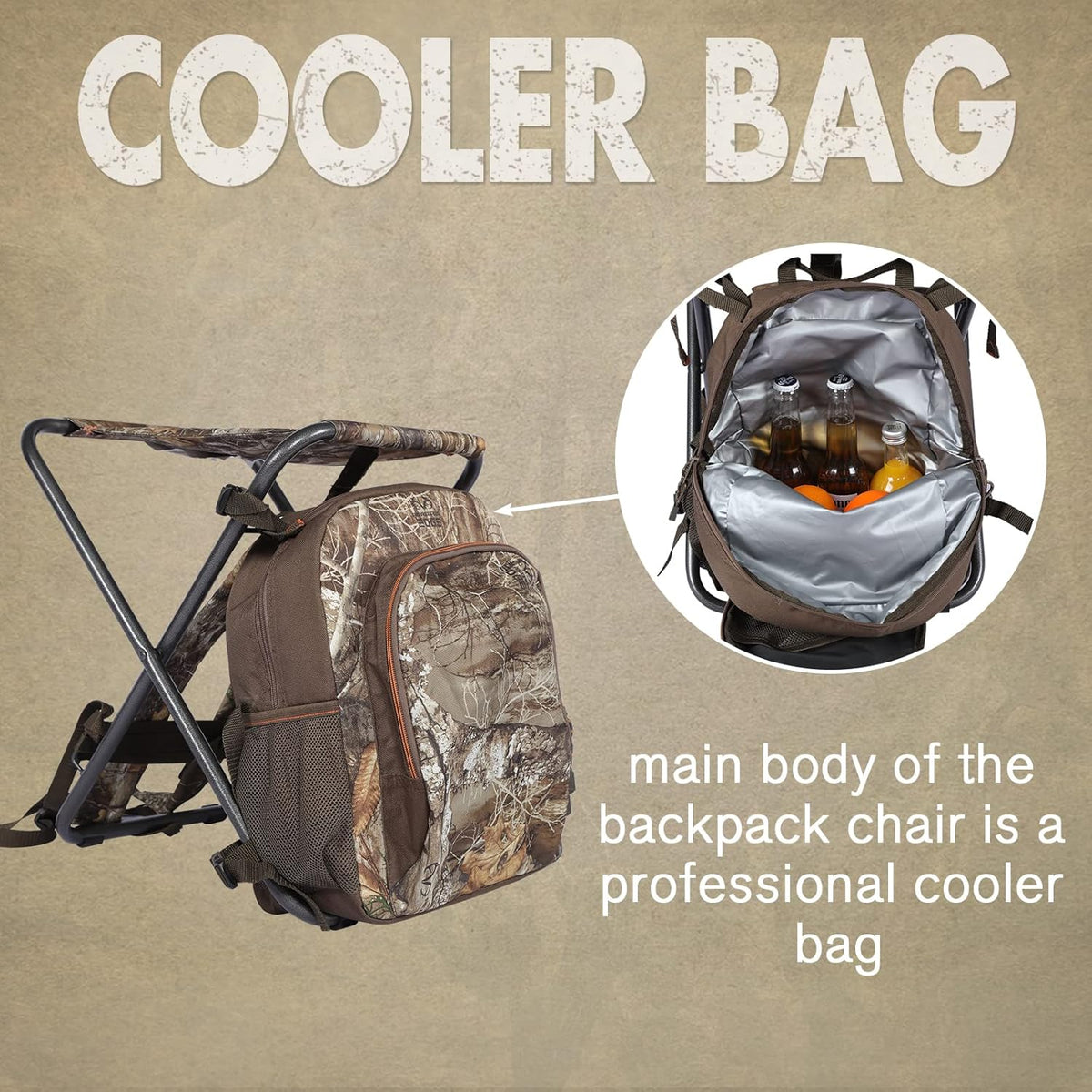 Foldable Fishing Chair with Cooler Bag T56632