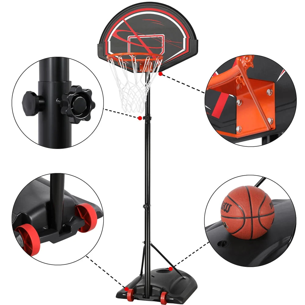 7 to 9 Ft Portable Basketball System Hoop F6457