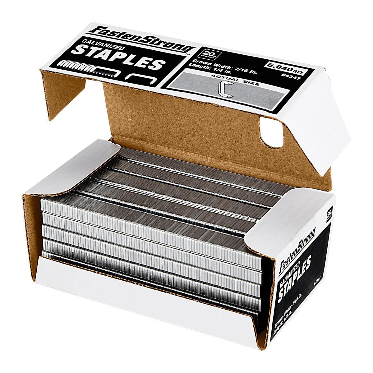 1/4 in. x 7/16 in. 20 GA Galvanized Staples, 5040 Piece F8097