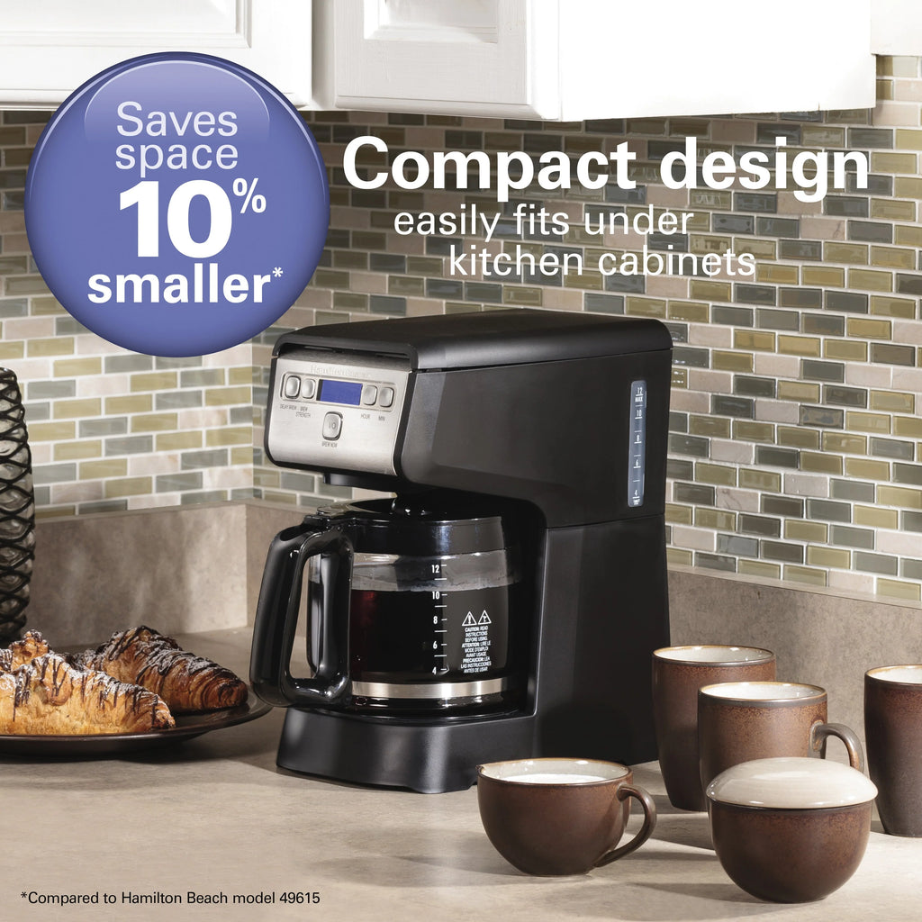 Compact Programmable Coffee Maker, 12 Cup, Black I3334