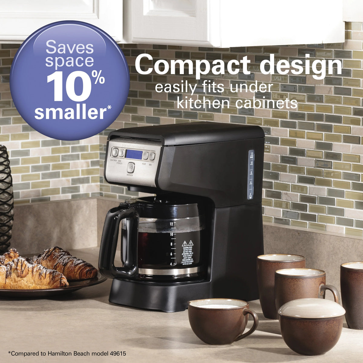 Compact Programmable Coffee Maker, 12 Cup, Black I3334