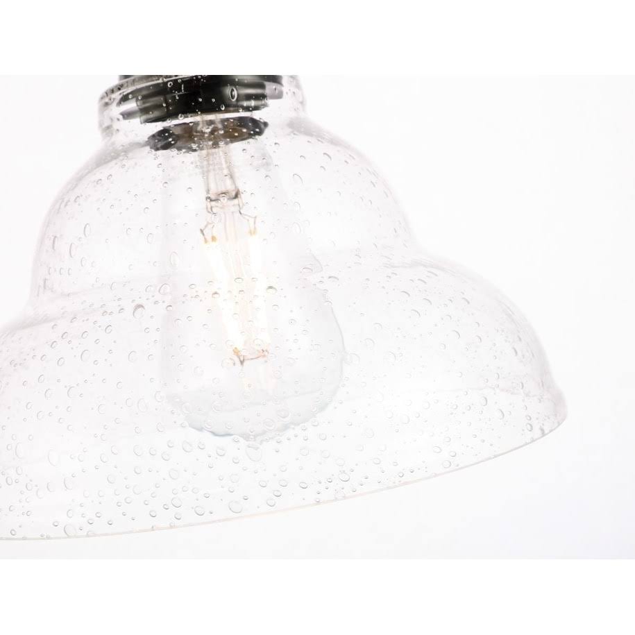 1-Light Clear Seeded Glass Brass T12387