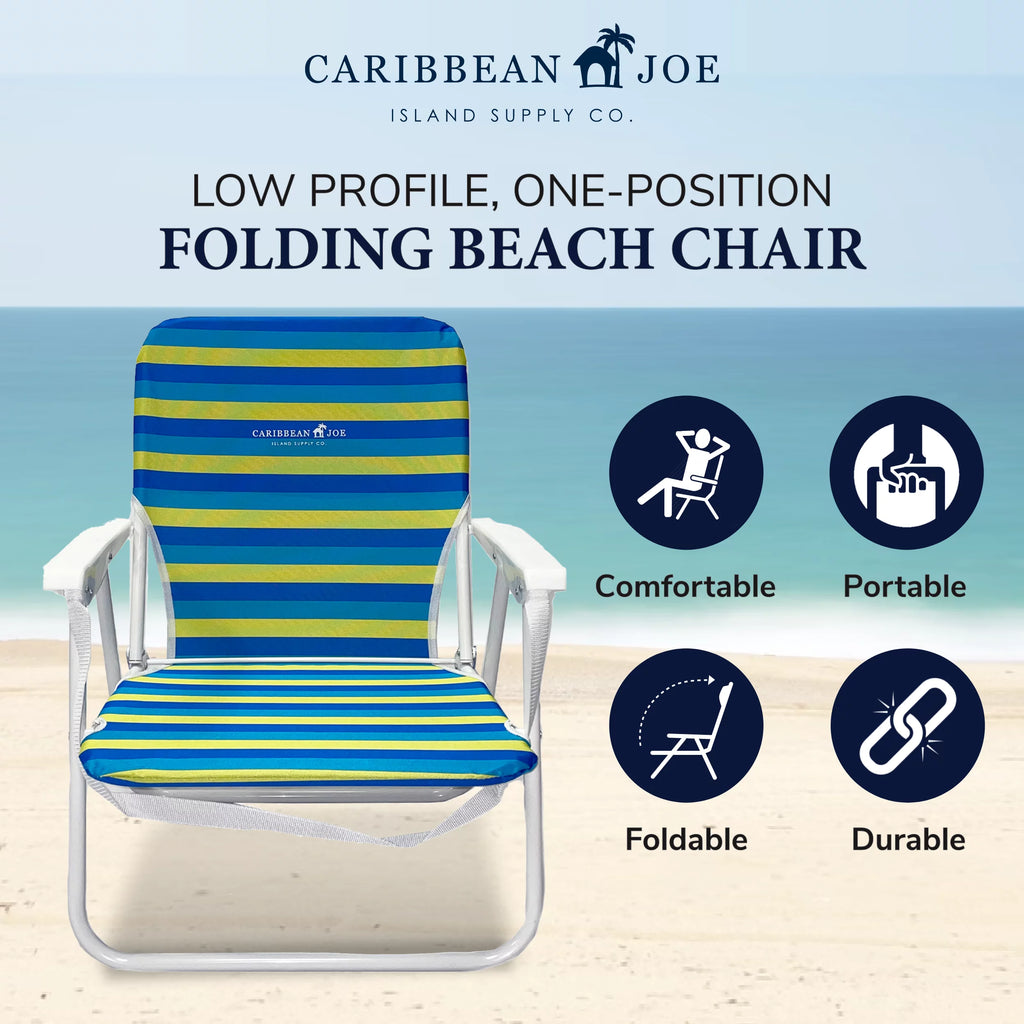 Folding Beach Chair Blue Stripes L46391
