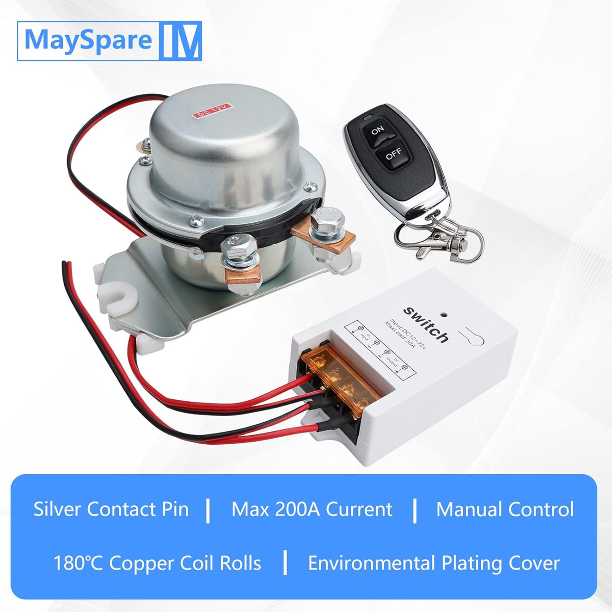 12V 180Amp Remote Control Battery Disconnect Switch I53656