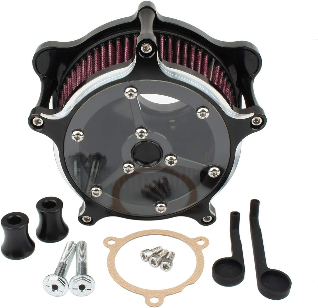 Motorcycle Air Cleaner Intake Filter System Kit Chrome L4706