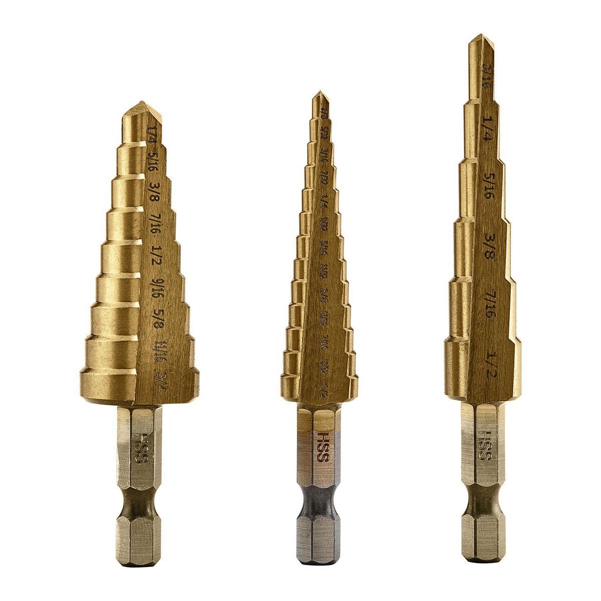 1/8 in. to 3/4 in. Titanium Step Drill Bit Set V605