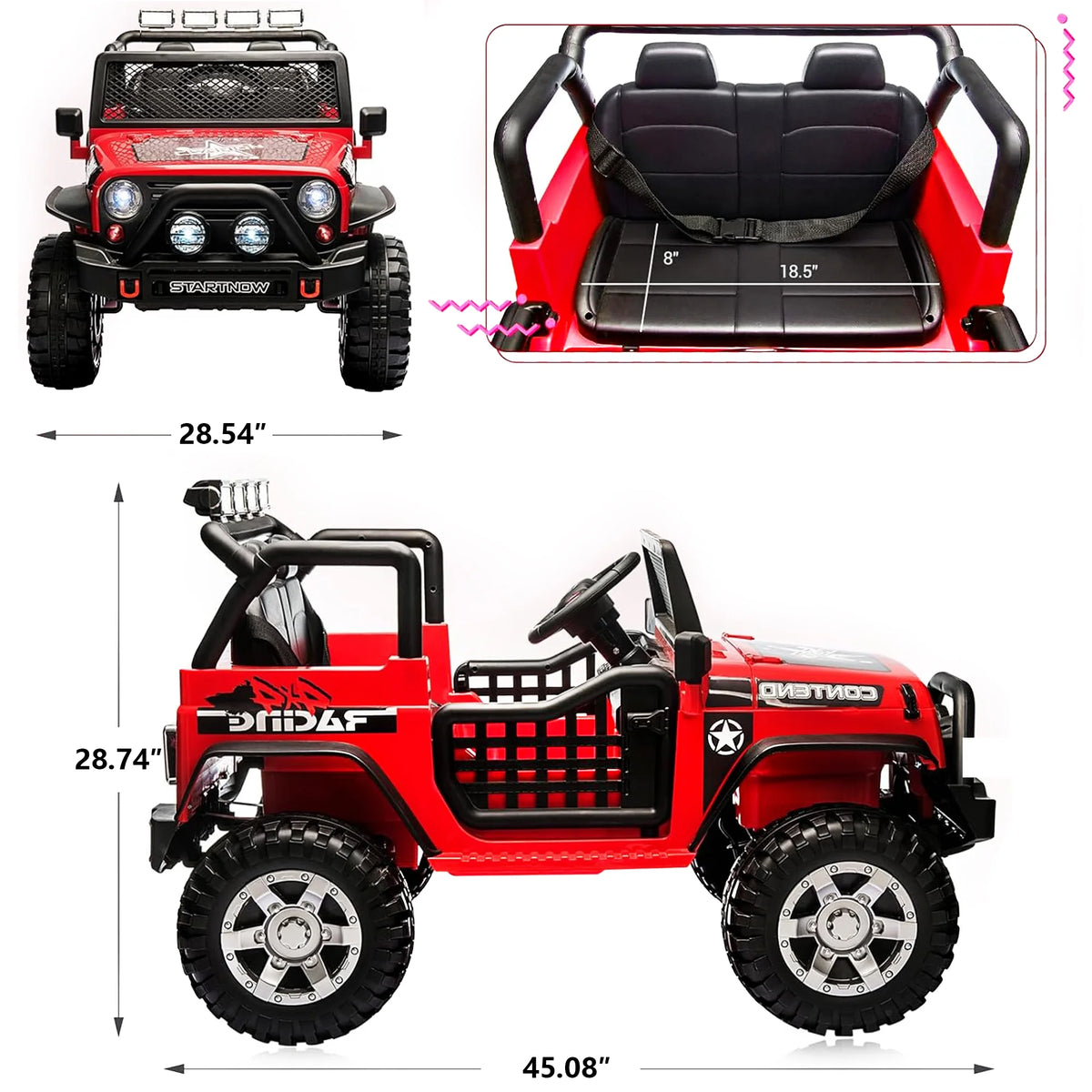 12V Kids Ride on Truck Car 2 Seater with Remote P88163