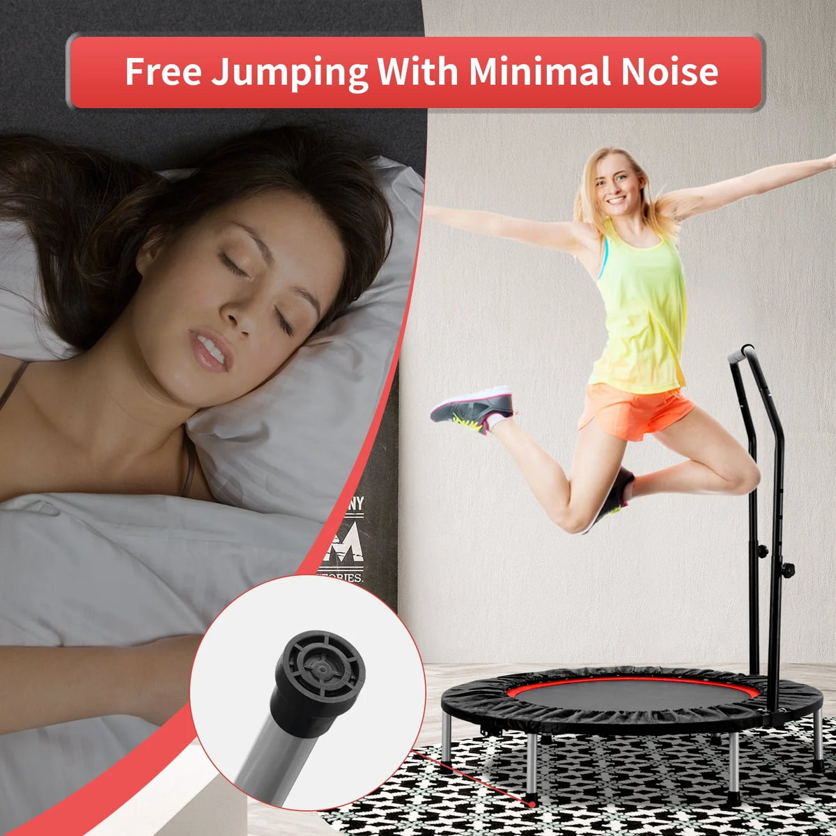 40 Mini Trampoline Rebounder with Adjustable Foam Handle M816