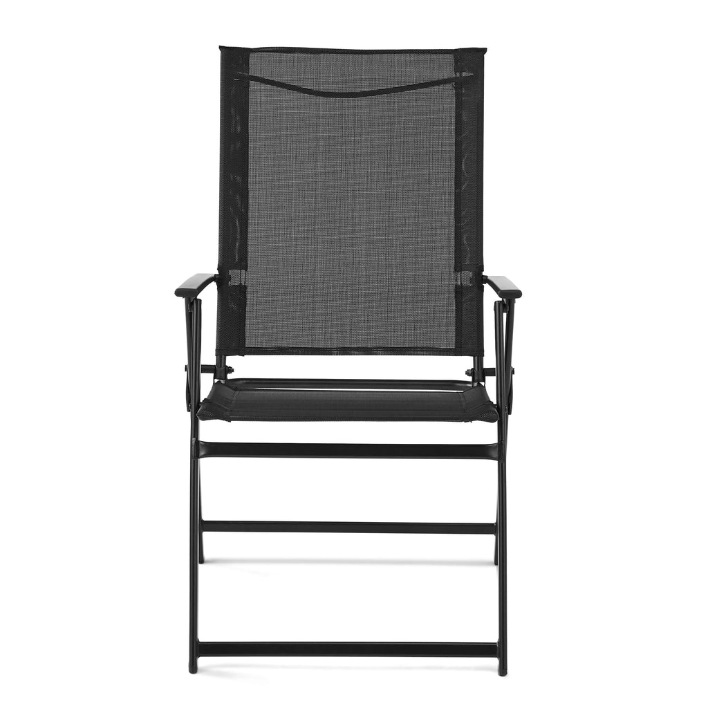 Steel and Sling Folding Outdoor Patio Armchair Set of 2, Teal N7713