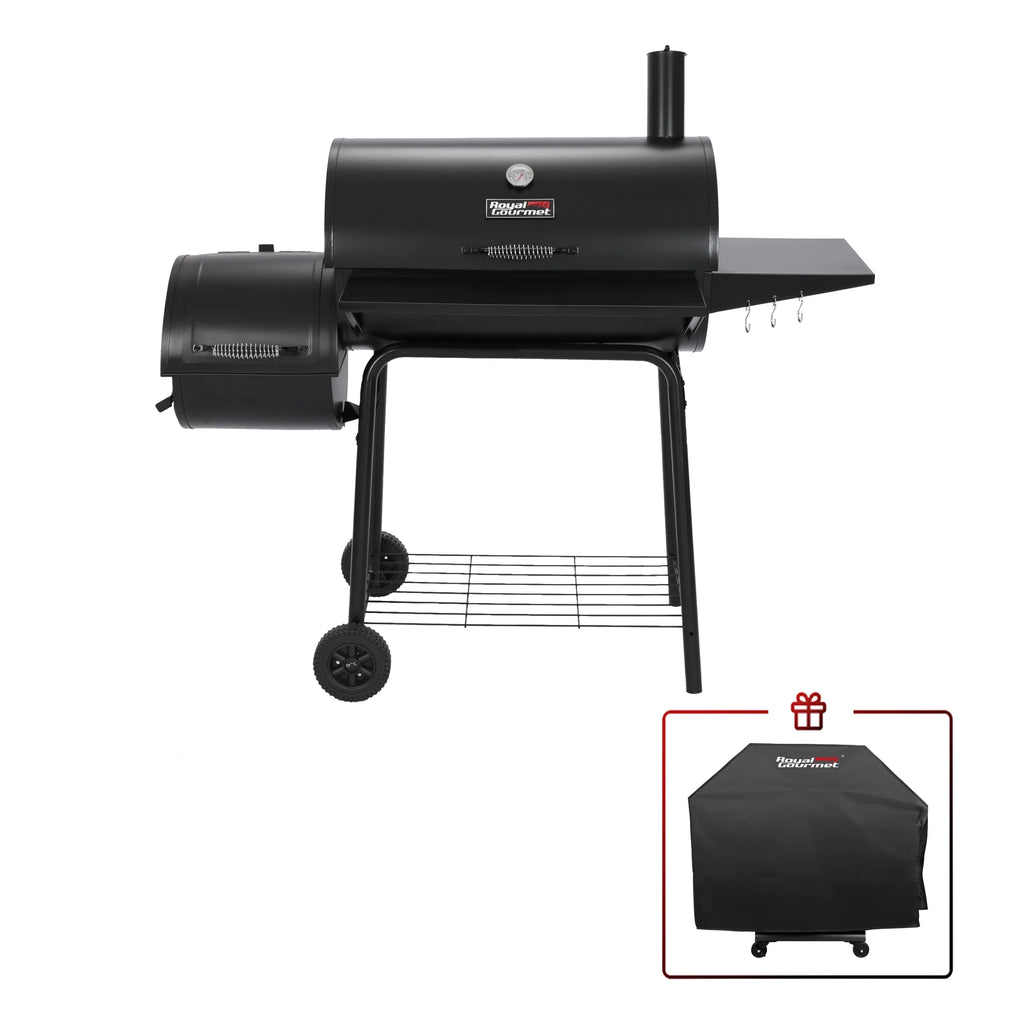 Charcoal Grill with Offset Smoker and Cover J43459