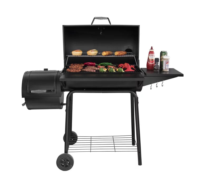 Charcoal Grill with Offset Smoker and Cover J43459