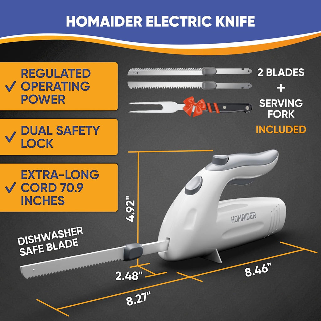 Electric Knife with Serving Fork and Carving Blades Y74383
