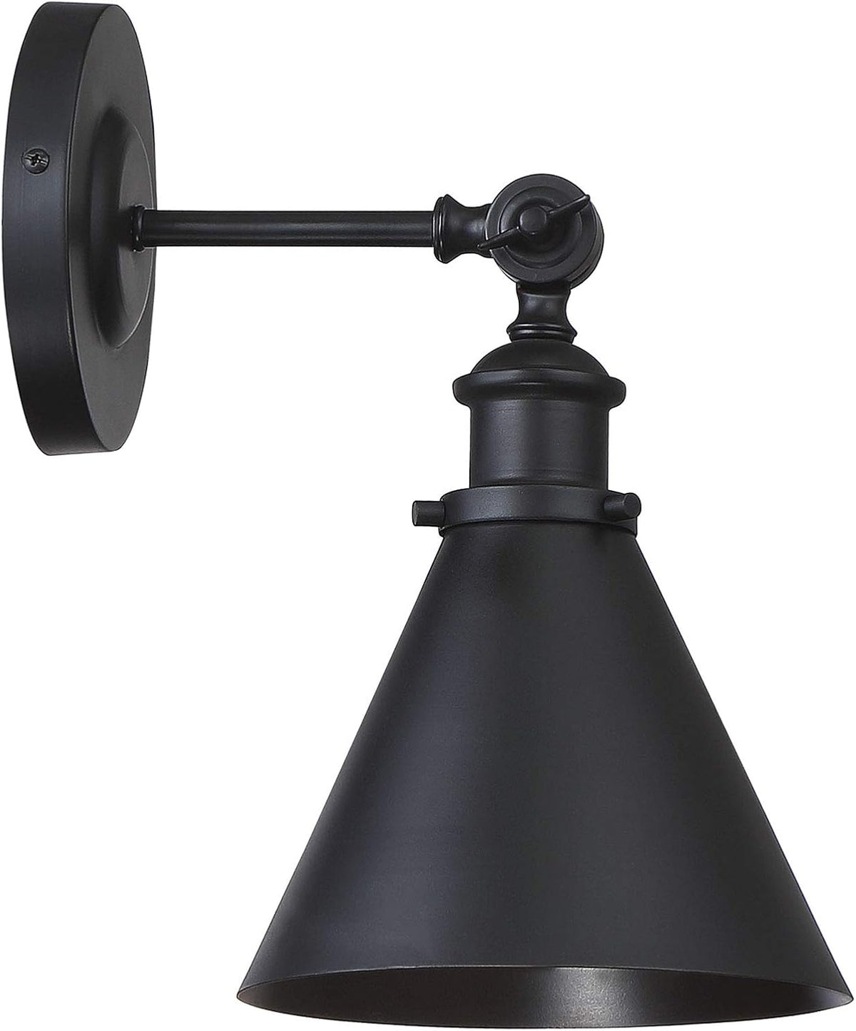 Matte Black Metal Conical Shade Wall Sconce B80510