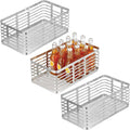 Metal Wire Food Organizer Storage Bin Basket, 3 Pack - White U8525