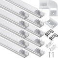 10-Pack 6.6 ft Aluminum U-Shaped LED Channel System with Diffused Cover I5074