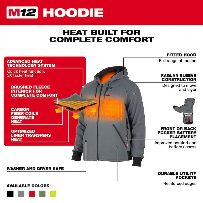 Men's X-Large Black Heated Jacket Hoodie I821