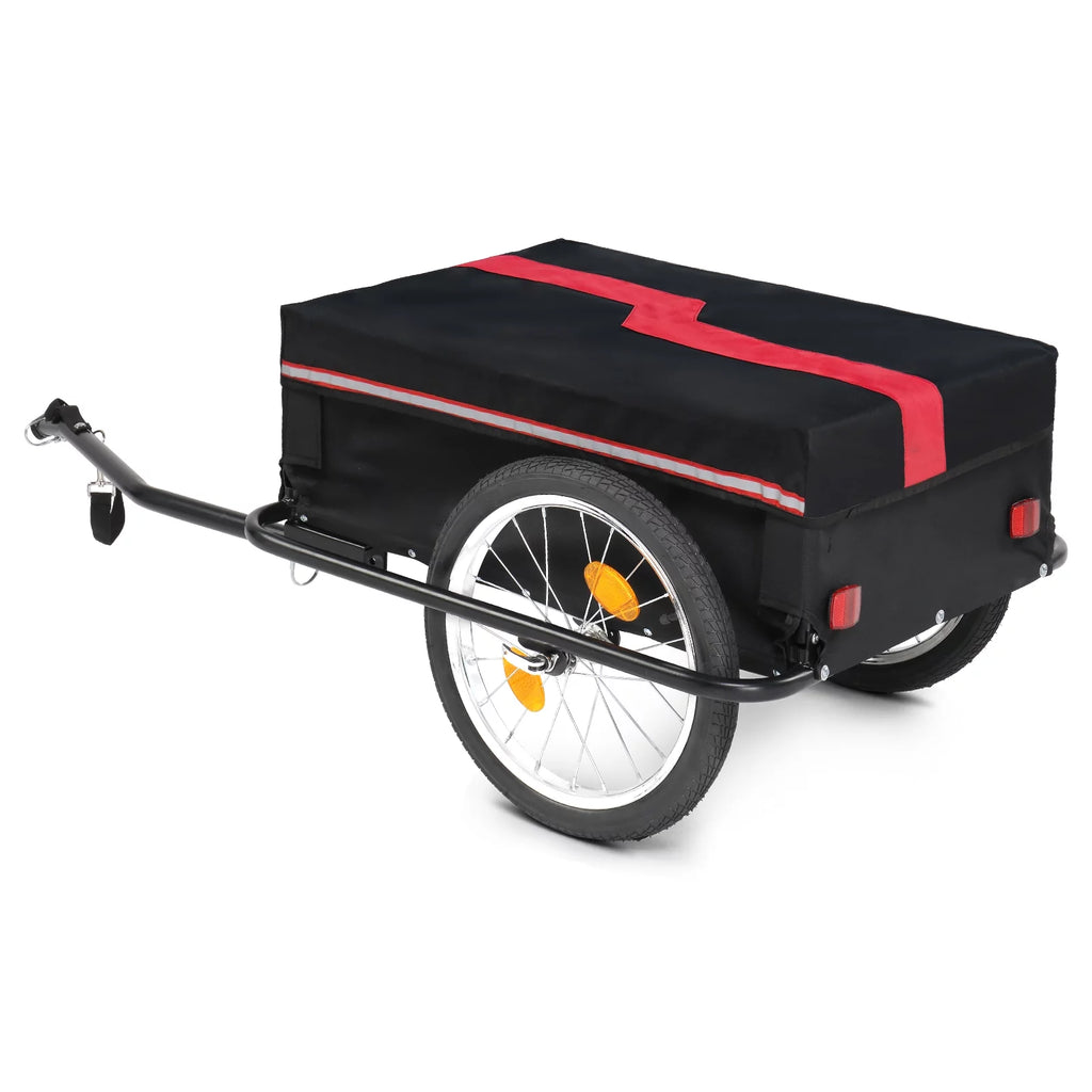 Bike Cargo Trailer with Removable Cover, 16 Wheels, Red Y51591