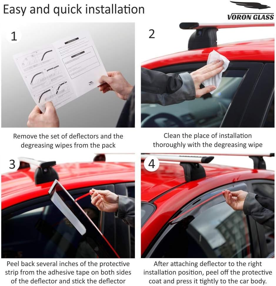 Black Tape-on Window Deflectors 4 Pieces A811192