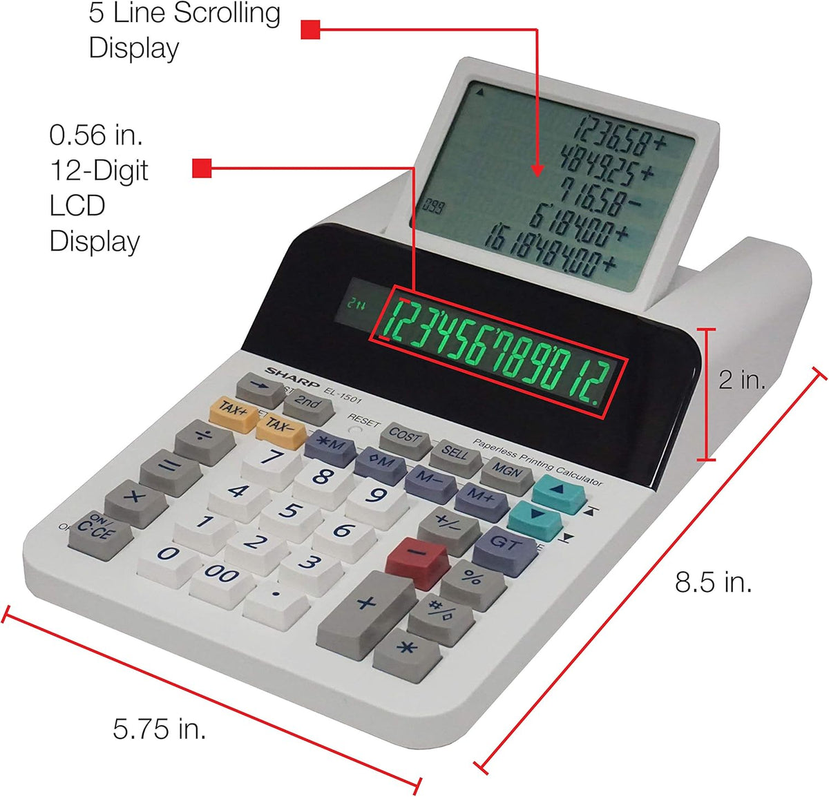 12-Digit Display Desktop Printing Calculator Y52529
