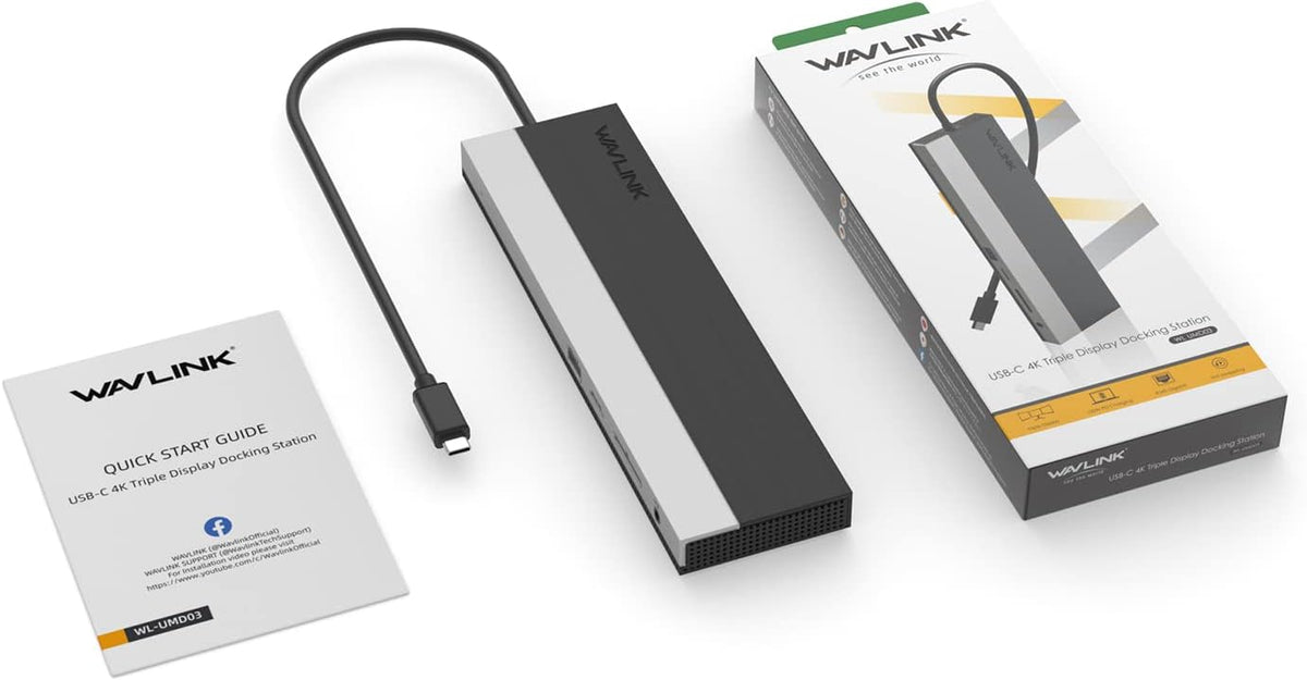 USB C Docking Station with DP HDMI VGA SD TF Card Reader Gigabit Ethernet 4 USB Ports J443