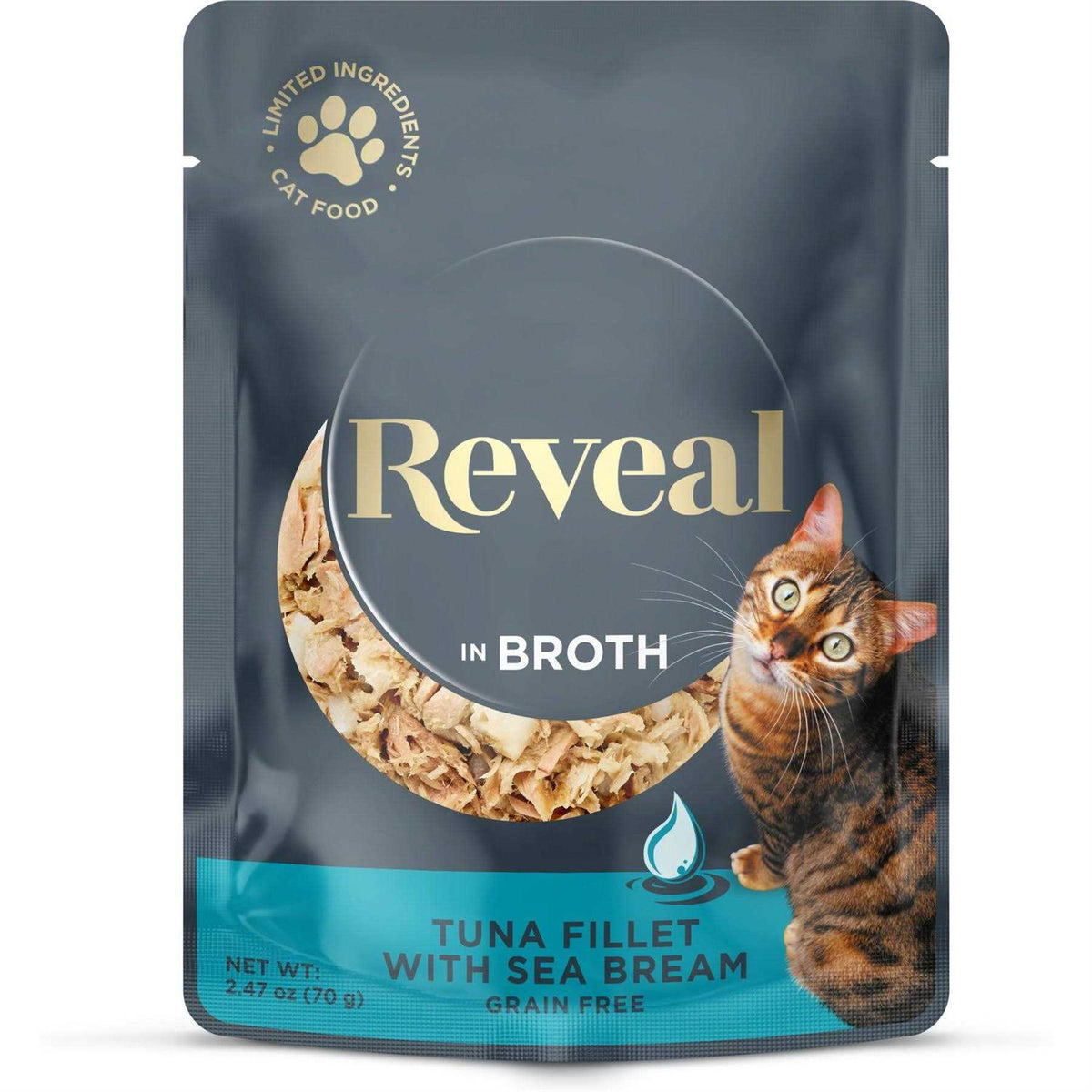Natural Wet Cat Food Tuna Fillet with Sea Bream in Broth K7866