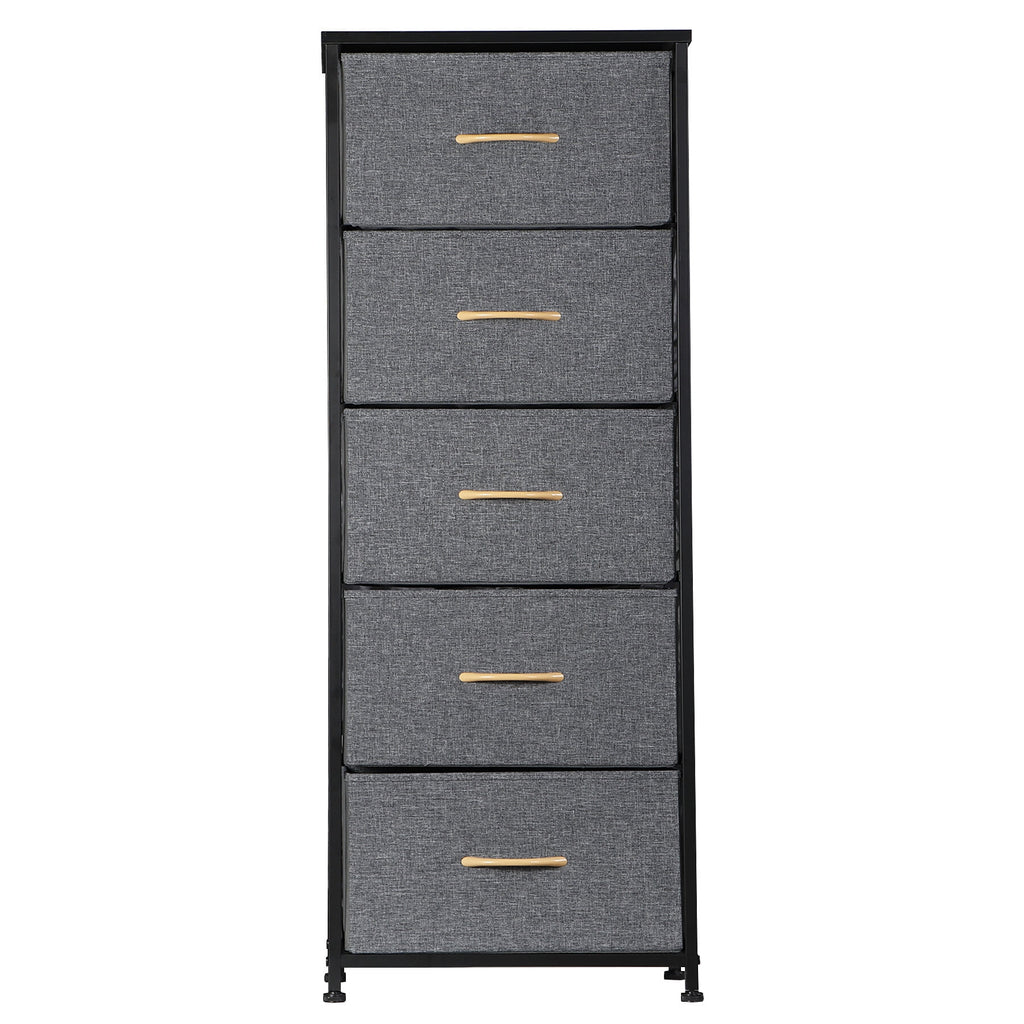 Black Metal Frame 5 Drawer Dresser Storage Tower K874