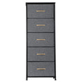 Black Metal Frame 5 Drawer Dresser Storage Tower K874