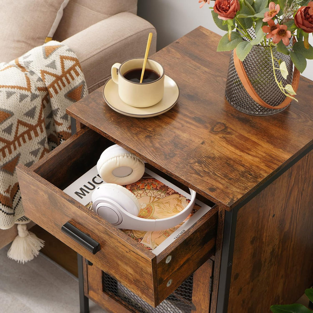 End Table with Drawer and Mesh Door F7975