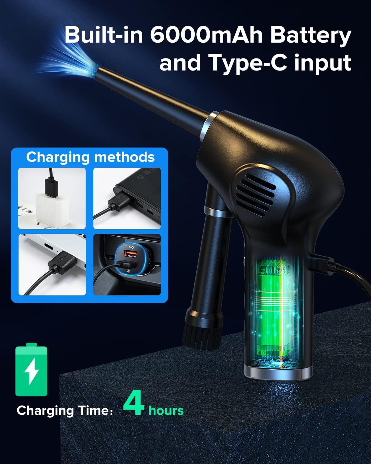 Cordless Electric Air Duster with 40000RPM Motor G60888