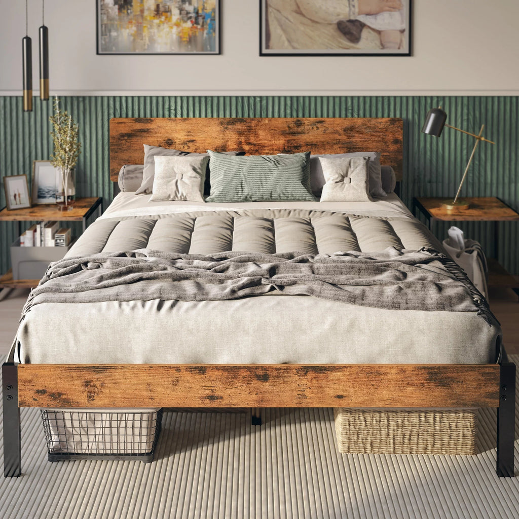 Queen Platform Bed Frame with Headboard P214