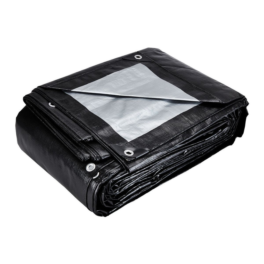 20 ft. x 30 ft. Silver and Black Weather-Resistant Tarp X232