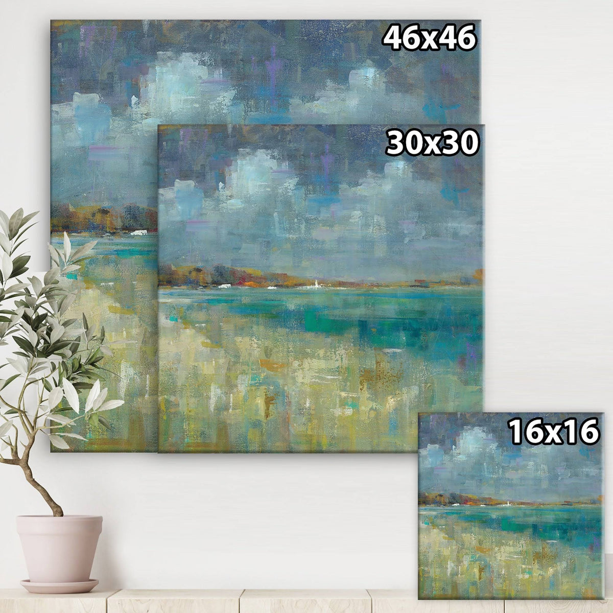 Nautical Coastal Canvas Artwork Print 36 in. Wide x 36 in. High I363898