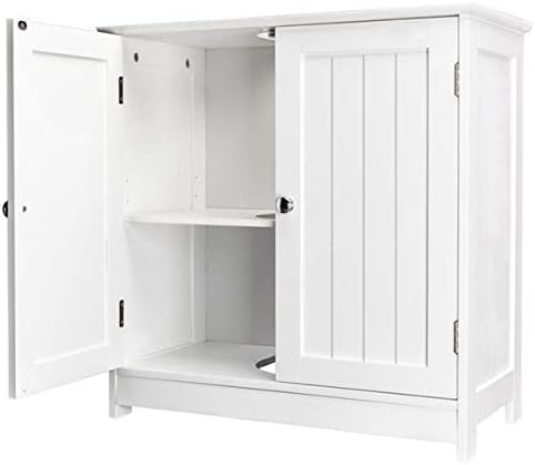 Bathroom Floor Storage Cabinet with Shelf and Double Doors R443321