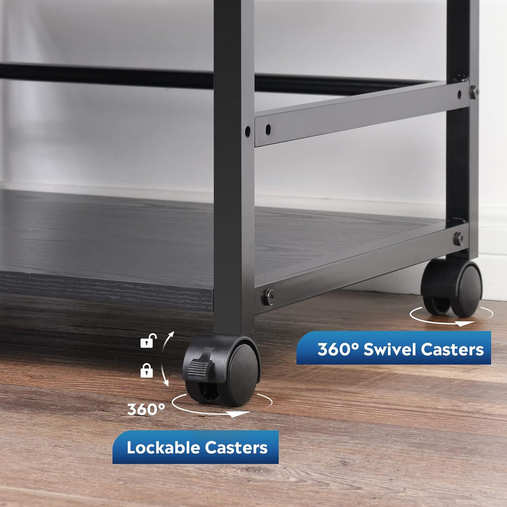 Black 3-Shelf Printer Stand with Adjustable Shelves N675121