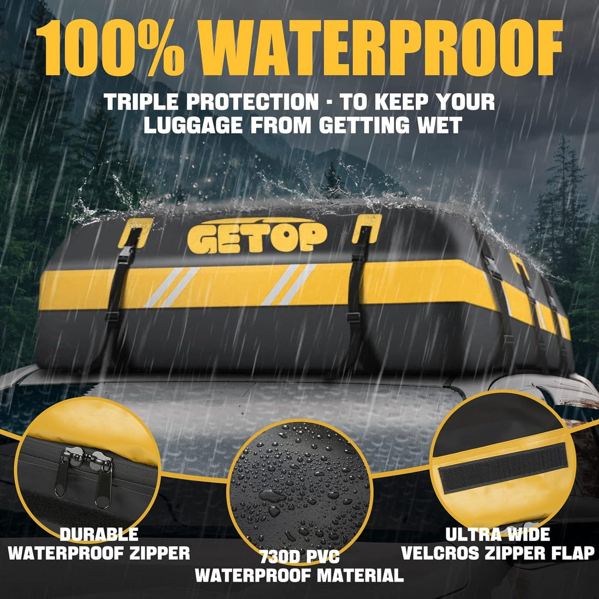 21 Cubic Feet Waterproof Rooftop Cargo Carrier Bag D922