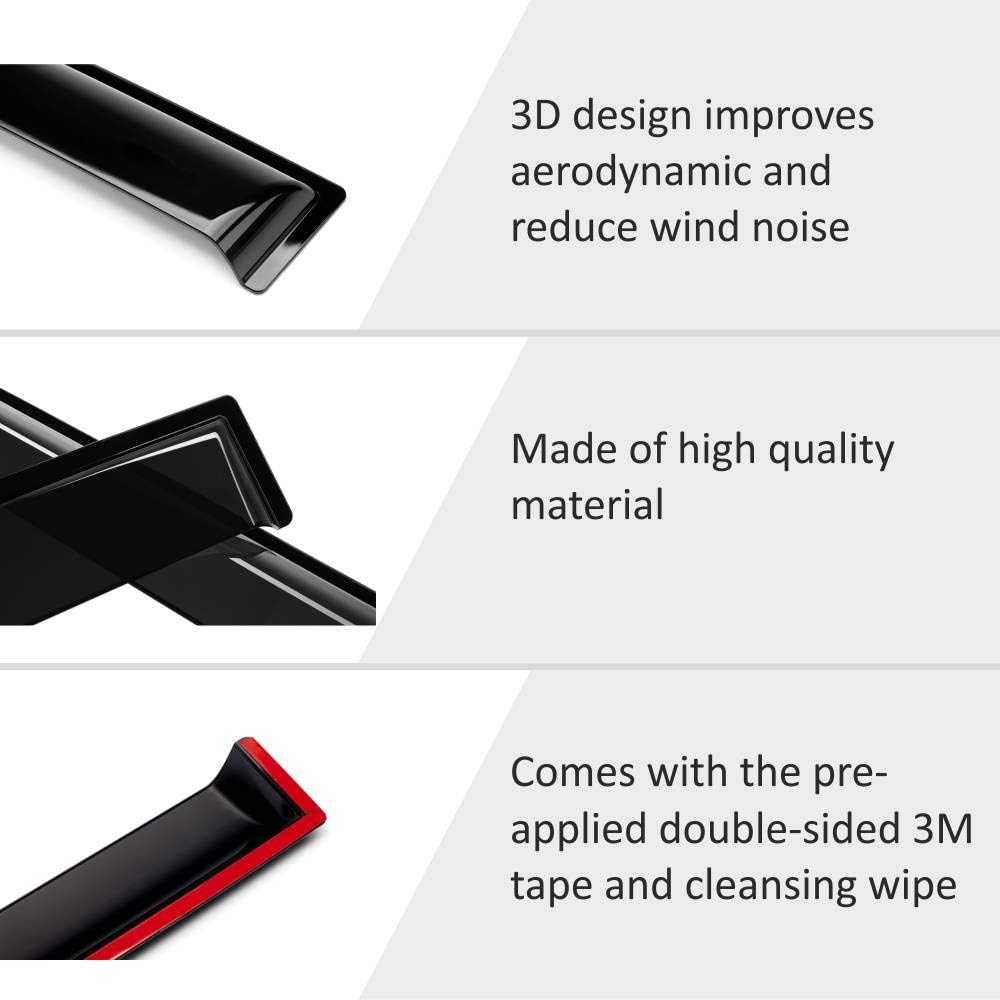 Black Tape-on Window Deflectors 4 Pieces A811192
