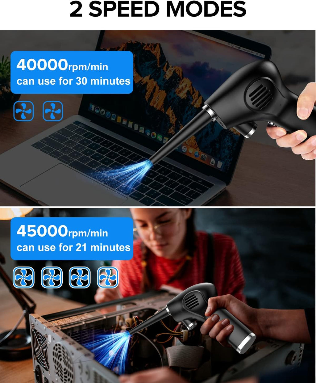 Cordless Electric Air Duster with 40000RPM Motor G60888