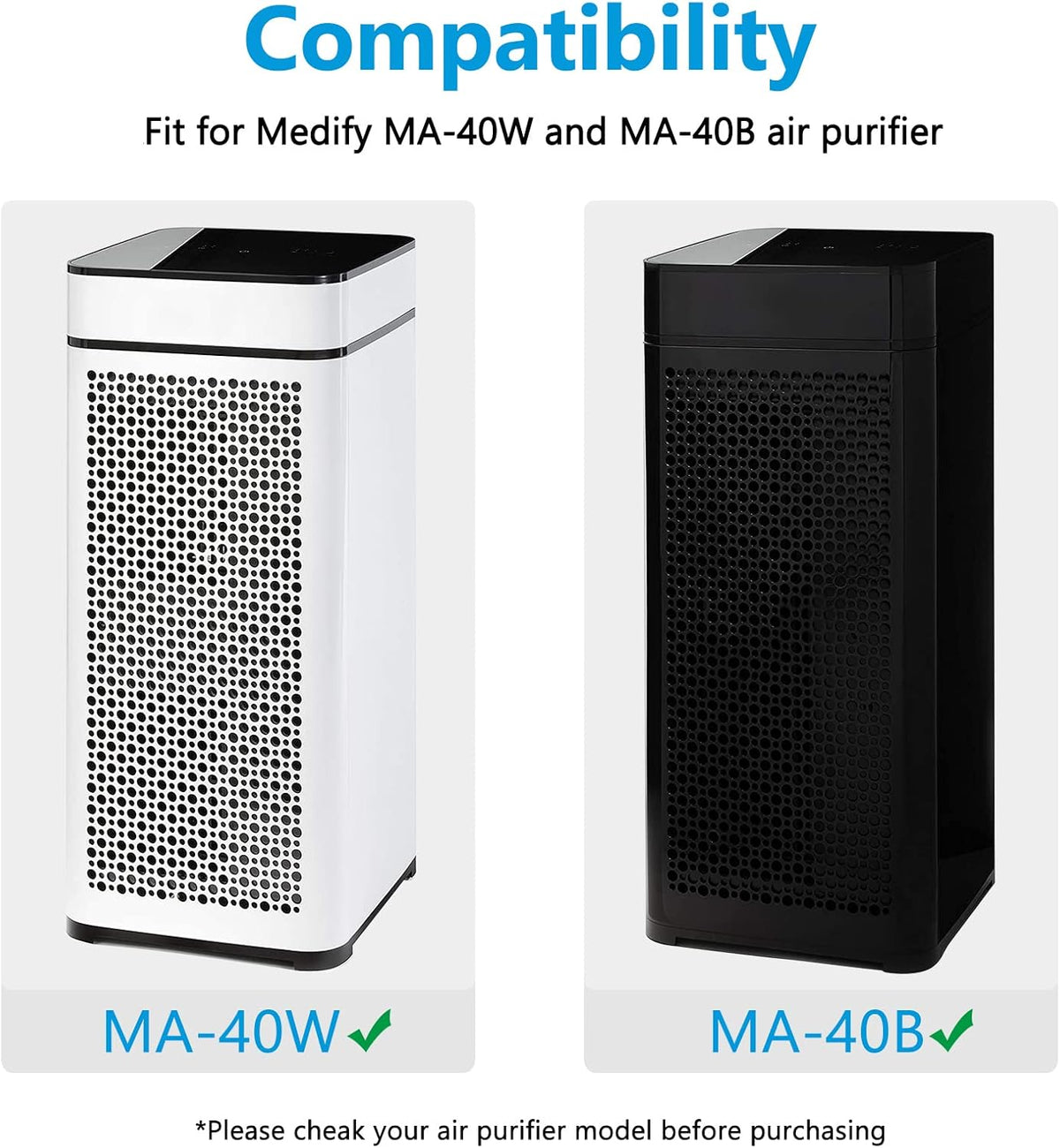 True HEPA Replacement Filter 2 Pack, 3 in 1 H13 Activated Carbon U47204