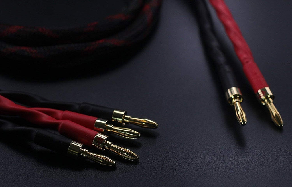 Bi-Wire Speaker Cable 2 Banana Plugs 4 Banana Plugs 1pair Set F35628