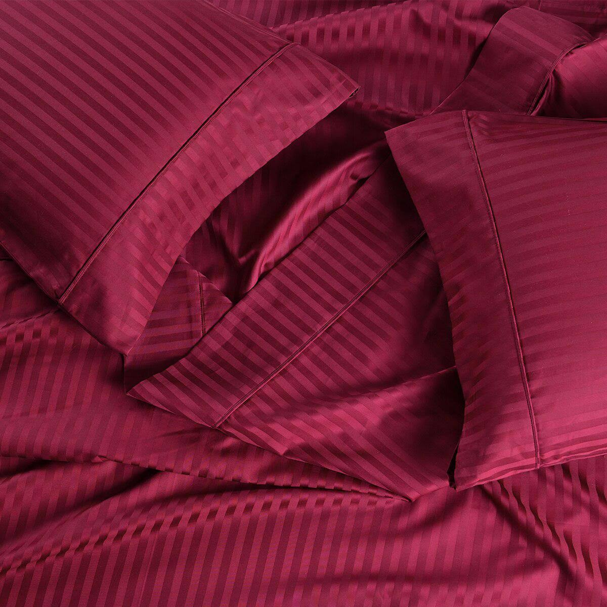 600 Thread Count Damask Stripe California King Bed Sheets T434