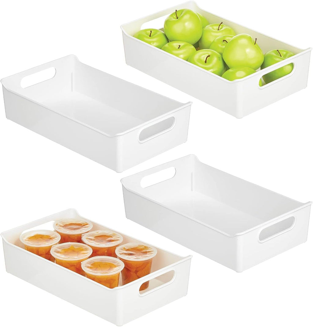 Clear Plastic Kitchen Storage Container Bins with Handles 4 Pack W446076